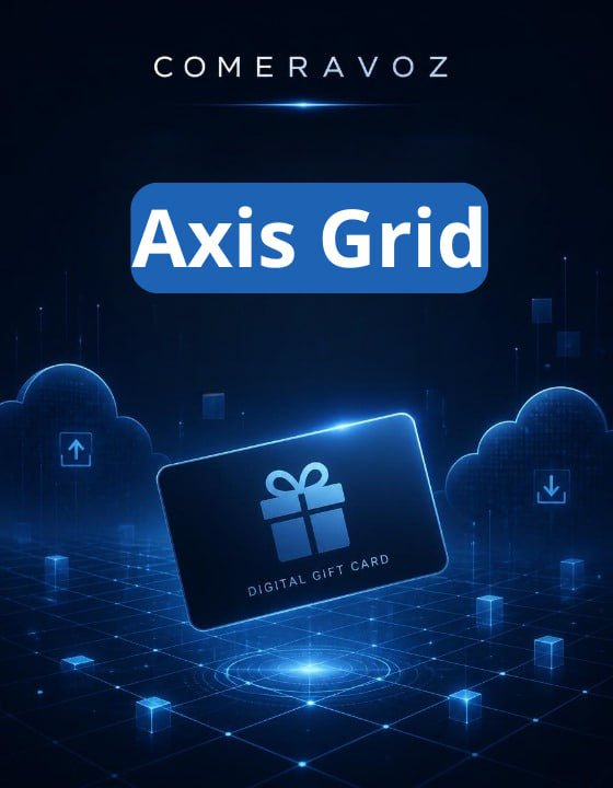 Digital gift card with 'Axis Grid' branding on a dark background