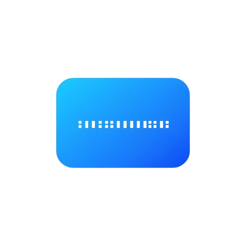 Blue rectangular logo with text on a white background